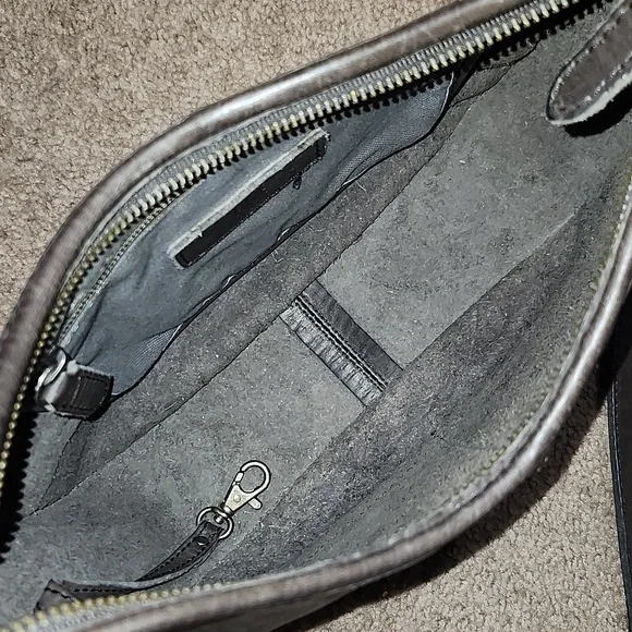 Frye Lucy Taupe Brown Gray Leather Shoulder Crossbody Purse Handbag Bag - Picture 12 of 13